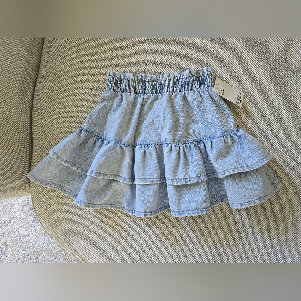 H&M Tiered Denim Skirt Light Blue Denim Size 5T